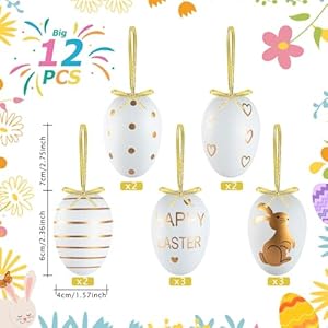 Easter ornaments for tree40pcs easter tree ornamentshanging plastic eggs decorations for basket diy crafts party favors  urban country home decor