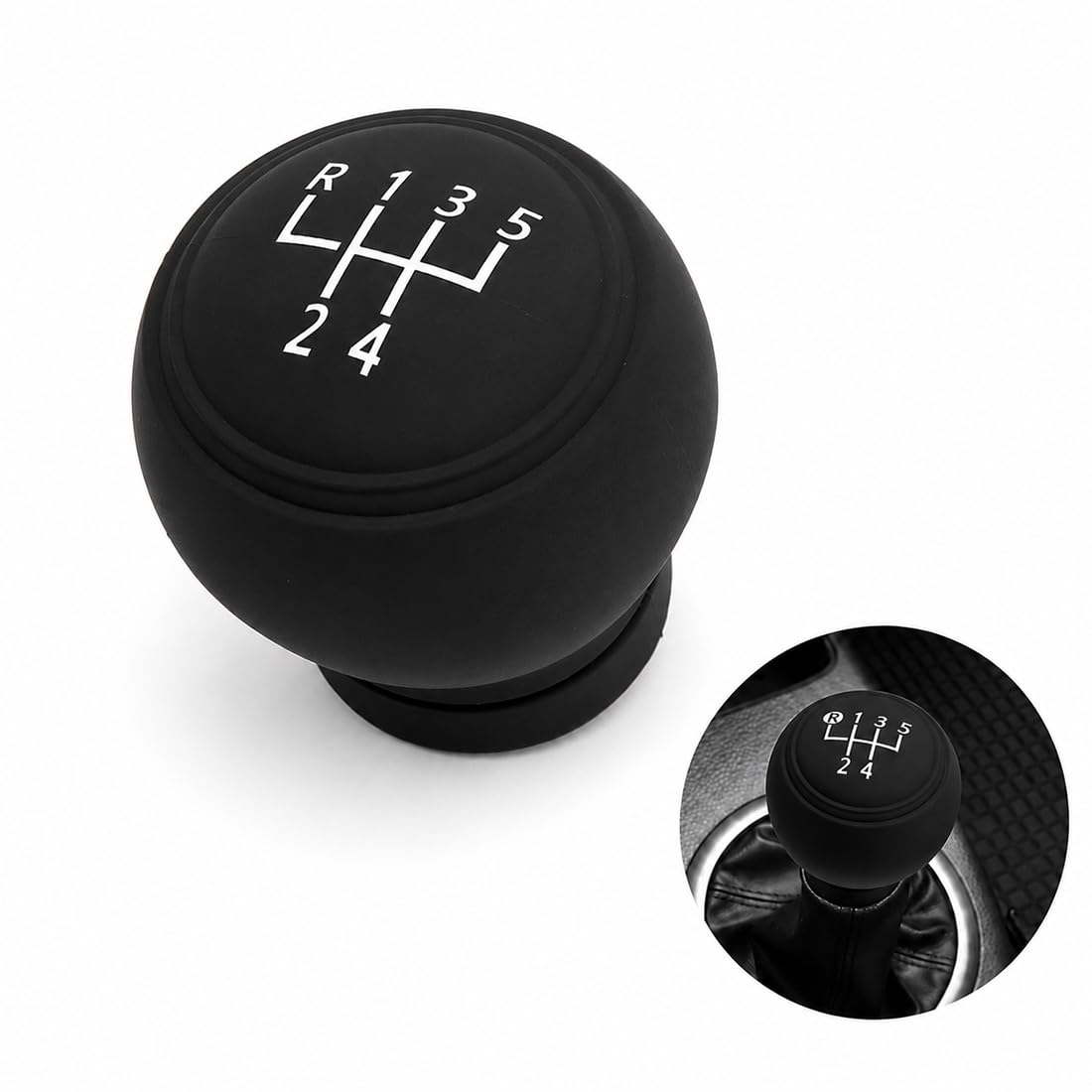 Copri pomello cambio auto 5 marce nero elastico custodia antiscivolo universale cover impermeabile per automobile furgone camion quad (D)