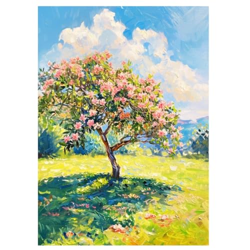 Peinture à l'huile arbre en fleurs moderne art abstrait sur toile pour couloir 80x120 cm