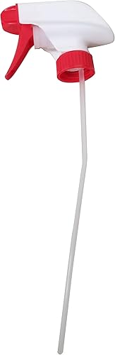 Miniatura 3 de Illing® Company - 12 botellas de jarra de polietileno de alta densidad natural de 32 onzas con 4 pulverizadores mezcladores de gatillo rojo y blanco