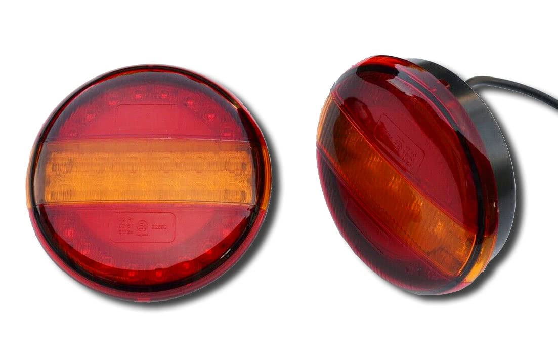 Ardillion E-MARKED 2 x LED NEON 12V - 24V DYNAMIC INDICATOR 3 FUNCTIONS LAMPS HAMBURGER REAR STOP GLOW TAIL LIGHTS