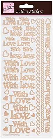 anitas Happy Birthday Outline Stickers - Silver on White, 29.22 x 10.55 x 0.1 cm, ANT 810254