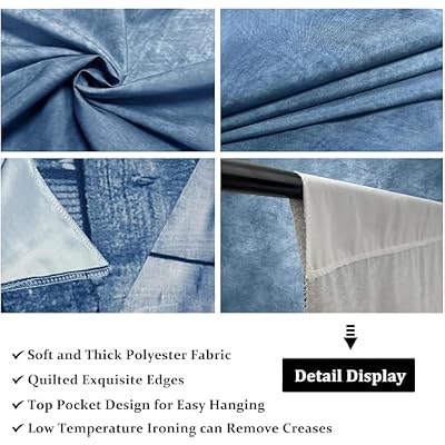 Professional Abstract Portrait Photography Backdrop,Wall with Wood Floor Backdrop for Kids Photography Baby Newborn Cake Smash Photo Shoots Hypoallergenic Fabric Photography Props(Blue-6x9ft)