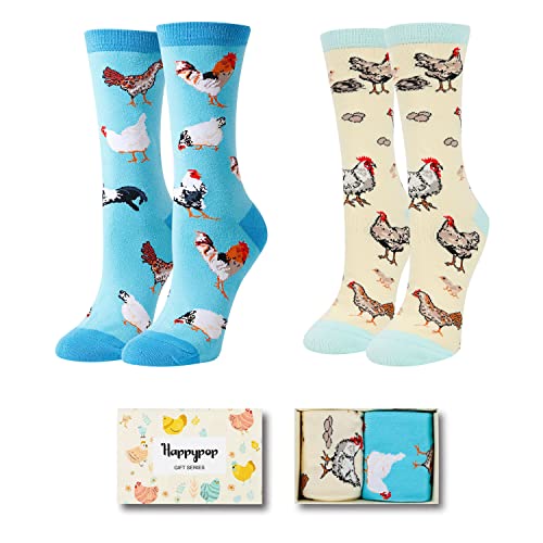 HAPPYPOP Funny Chicken Gifts for Chicken Lovers Chicken Socks Novelty Chicken Socks for Women Chicken Gifts for Women Gifts for Farmers