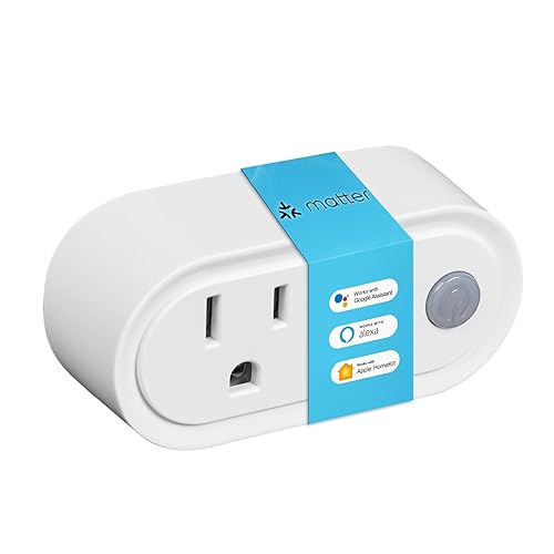 MOES Matter - Enchufe inteligente con monitoreo de energíatemporizadores, 15A2000 W máximo, funciona con AlexaGoogle AssistantTuyaApple Home, Wi-Fi