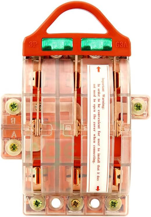 1Pcs Knife Switch Reversing Switch Knife Switch All Copper Material Display 3P 63A 220V 380V(3P-63A With Light)