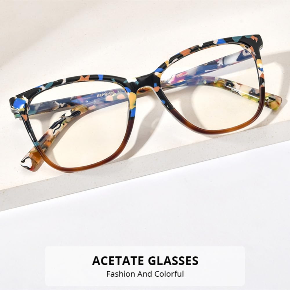 MUTYNE Gafas de acetato multicolor montura gafas cuadradas para mujer gafas