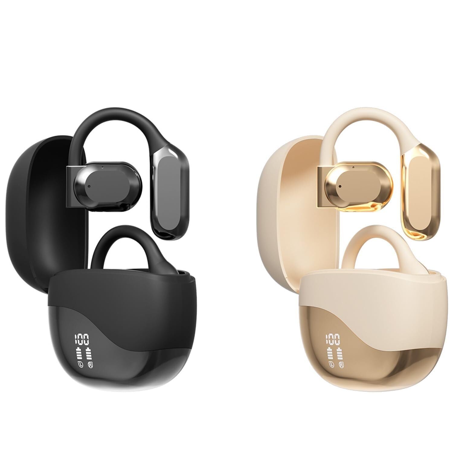 Słuchawki douszne do tłumaczenia AI, bezprzewodowe słuchawki douszne Bluetooth, 144 języki, odtwarzanie muzyki, nauszne słuchawki Bluetooth, tłumaczenie wysokich tonów w czasie rzeczywistym, do