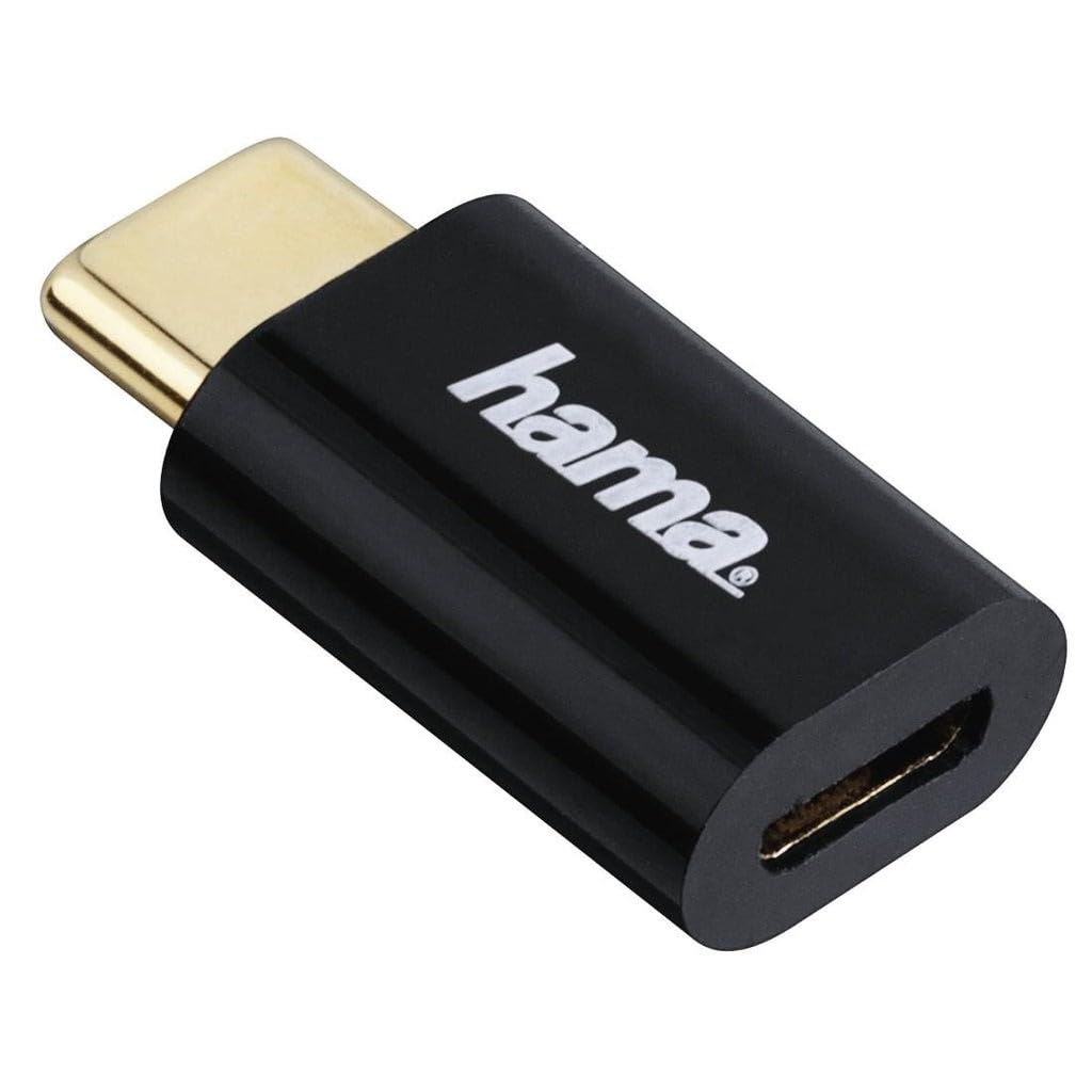 Adaptör, Micro USB Soket- USB -C Fiş, Siyah