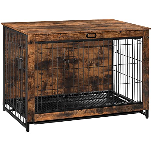 HOOBRO Dog Crate Furniture, Large Dog Kennel, 38” Wooden Pet ...