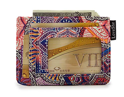RFID Blocking credit card holder for Women FiveLeafFlower3