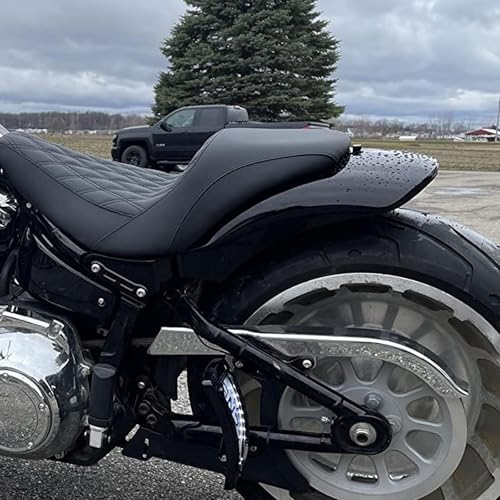 HDBUBALUS Motorrad-Schutzblech hinten + Solositz kurzes Schutzblech, passend für Harley Softail Fat Boy FXBRS Breakout FXDR 2018-2023, weißes Gewinde