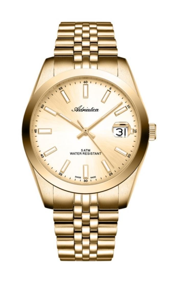 Mężczyźni Classic Analog Szwajcar kwarcowy Zegarek ADRIATICA Złoty kolor Wybierz A1299.1111Q