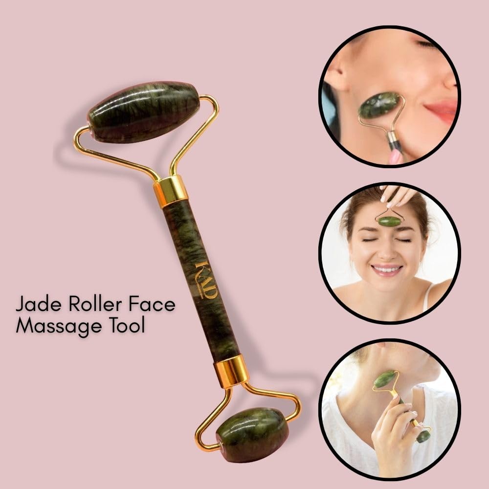 KAD Anti-Aging Face Gua Sha Set Jade Roller for Body Natural Eye Roller Massage Tool for Puffiness