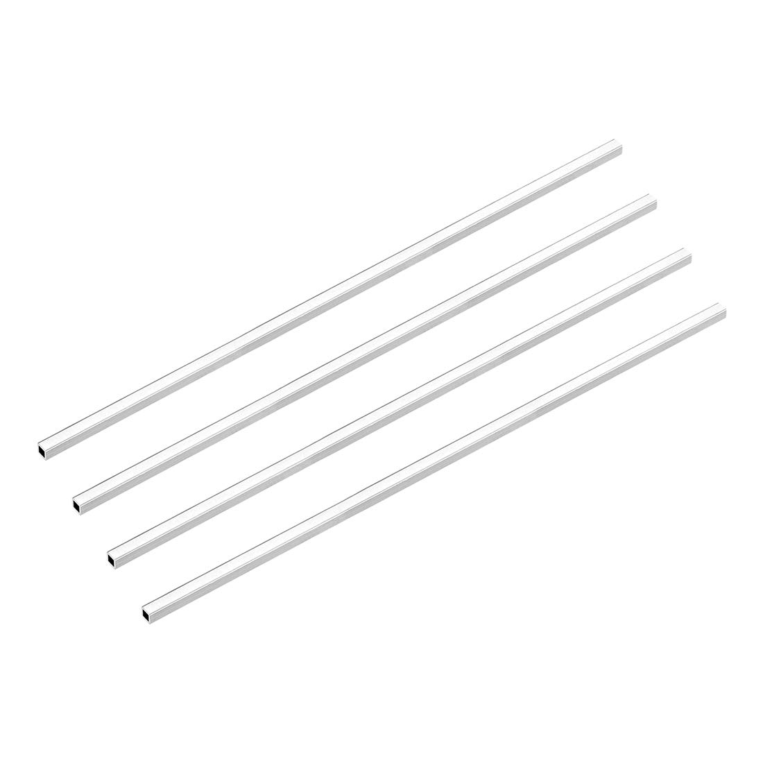 Uxcell6063 Aluminum Square Tube, 6mmx6mmx1mm Wall Thickness 300mm Length Seamless Straight Pipe Tubing 4 Pcs