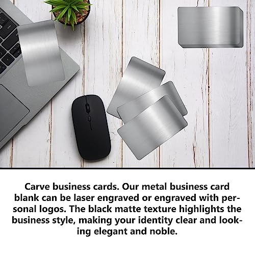 10 Stück Metall Visitenkarten Aluminium blanko Visitenkarten, gebürstetes Silber, lasergravierte Visitenkarten für Bürokunden DIY Geschenkkarten (0,45 mm dick)