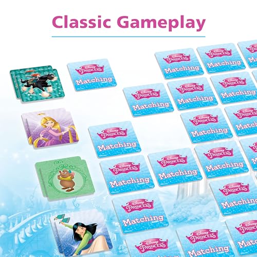 Image of Wonder Forge Disney Princess Matching Game - Fun Memory Game for Kids Ages 3 and Up - Toddler Learning Toy Featuring Belle, Ariel, and Elsa and More Disney Princesses - Packaging May Vary