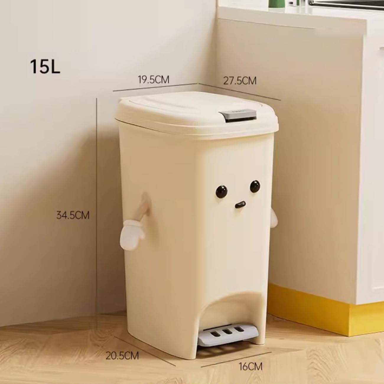 SONGMICS LTB54NL ゴミ箱 ホワイト】ペダル式 18L×3連 DB3NK ゴミ箱