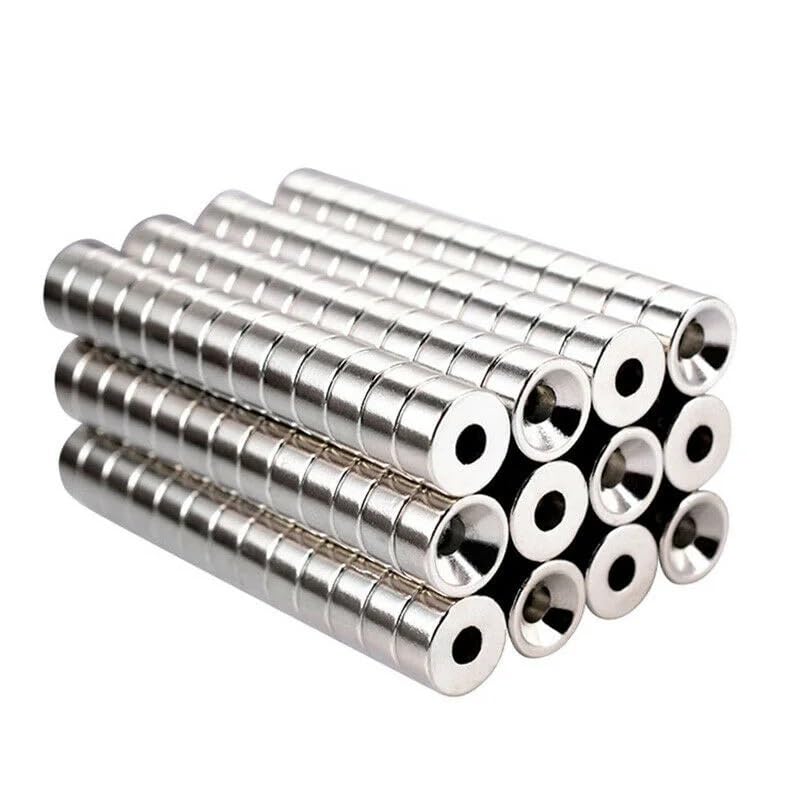 10pcs Round with Hole Dia 8 10 12 15 18 20 25mm Rare Earth Permanent Neodymium Iron Boron Magnet(20x3-5mm)