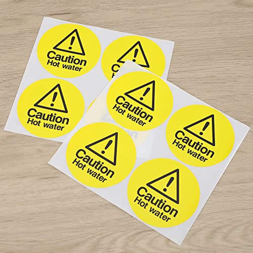 50 Stück Vorsicht Heißwasser Sicherheitsschild Aufkleber Warnschild Aufkleber Selbstklebend Aufkleber PVC Schild Aufkleber für Küche Restaurants Gelb Schwarz - Image 8