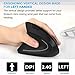 Lekvey Left Handed Mouse, Wireless 2.4 GHz USB Lefty Left Hand Ergonomic Vertical Mouse, Less Noise - Black