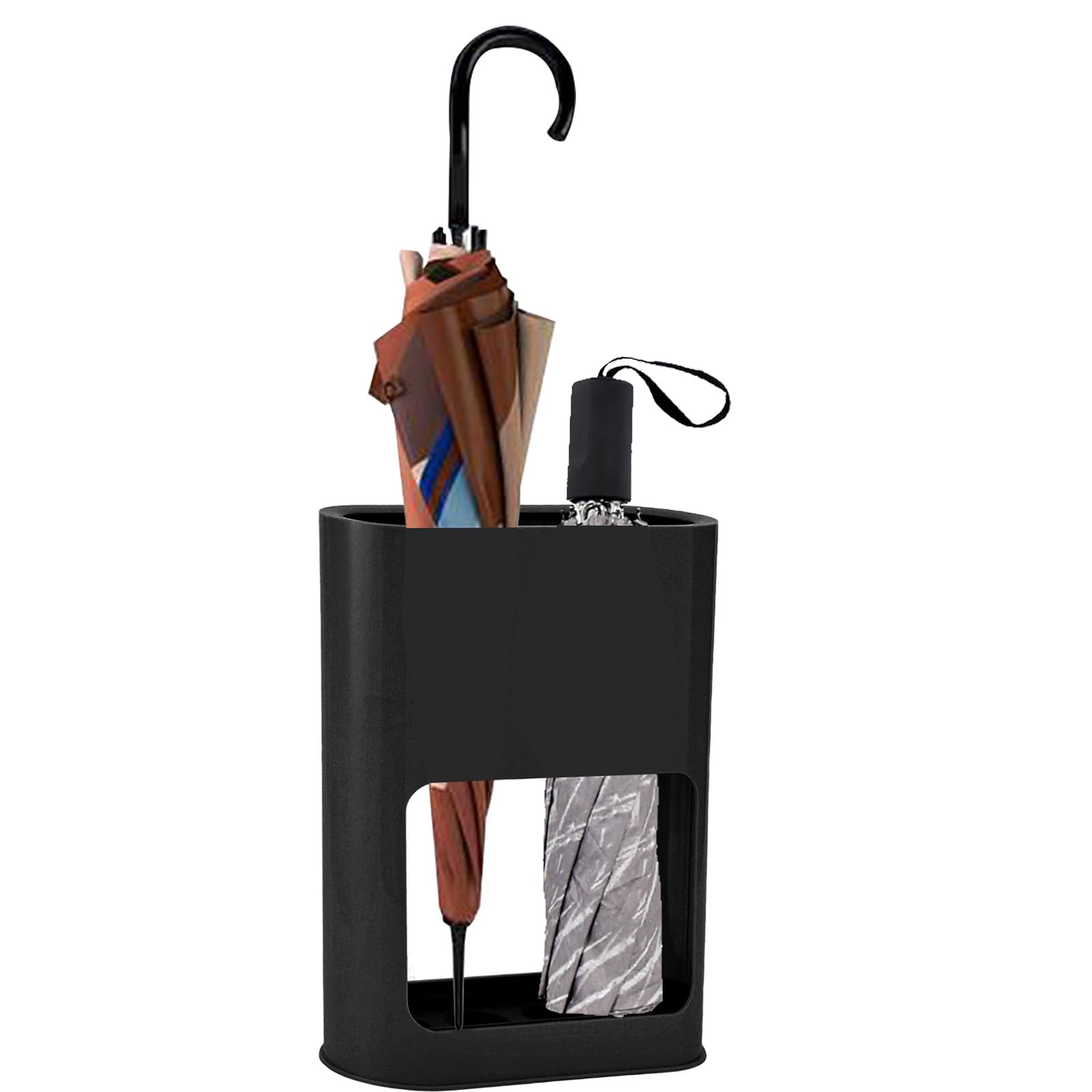 Umbrella Holder for Entryway-Freestanding Umbrella Stand with Removable Drip Tray for Cane Walking Stick Home Office (Black)