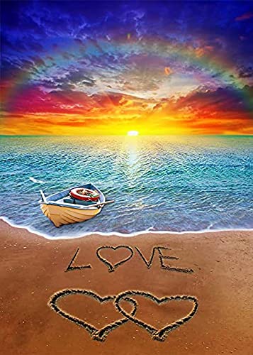 Diamant Peinture Kit 5D Plage Romantique 80x220cm Mosaïque Carré Rond Broderie Point de Croix