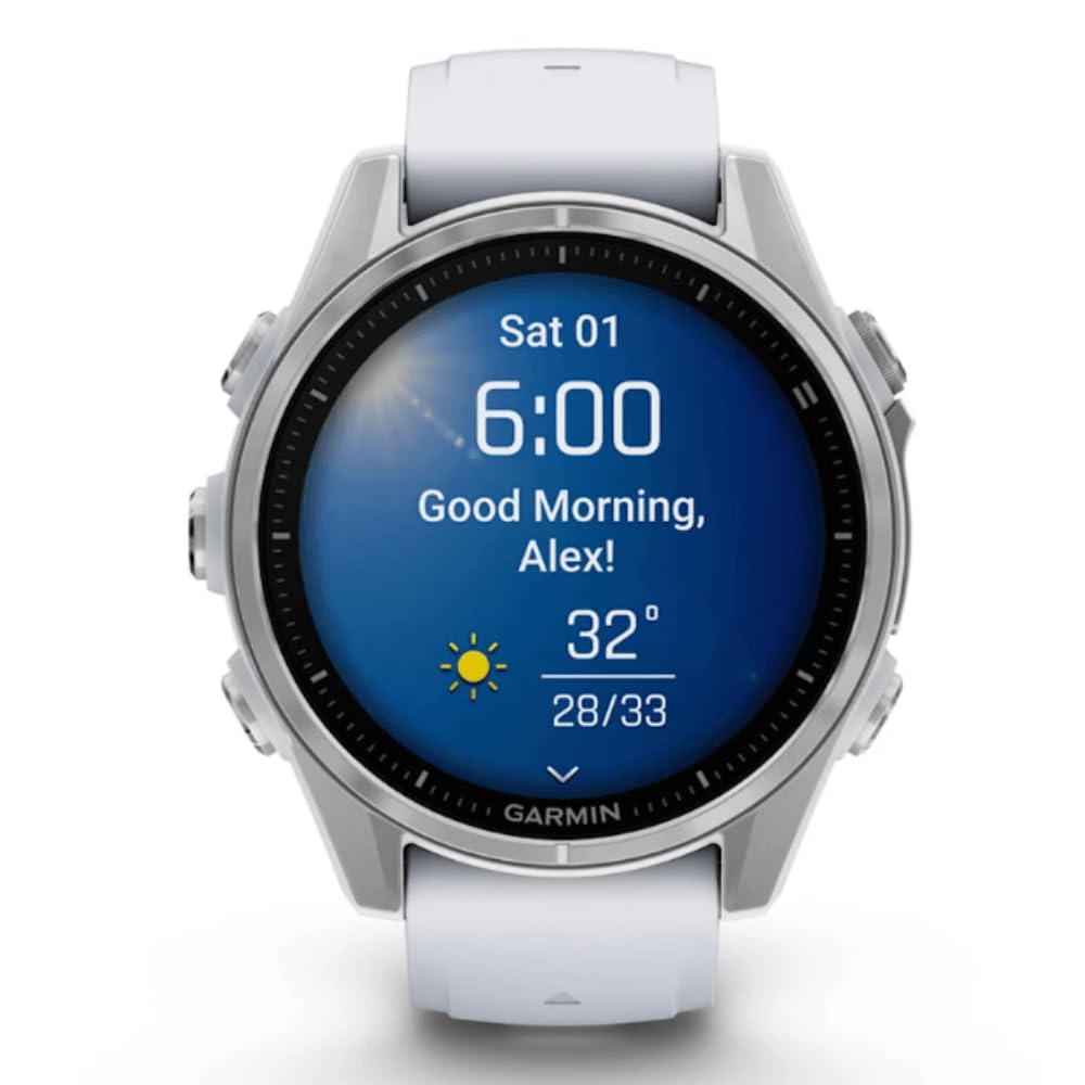 Garmin [Reacondicionado fēnix ​​8-43mm - Reloj de Alto Rendimiento GPS Multideporte con Pantalla táctil AMOLED, Linterna LED, Mapas y hasta 10 días de autonomía, Blanco, Reacondicionado