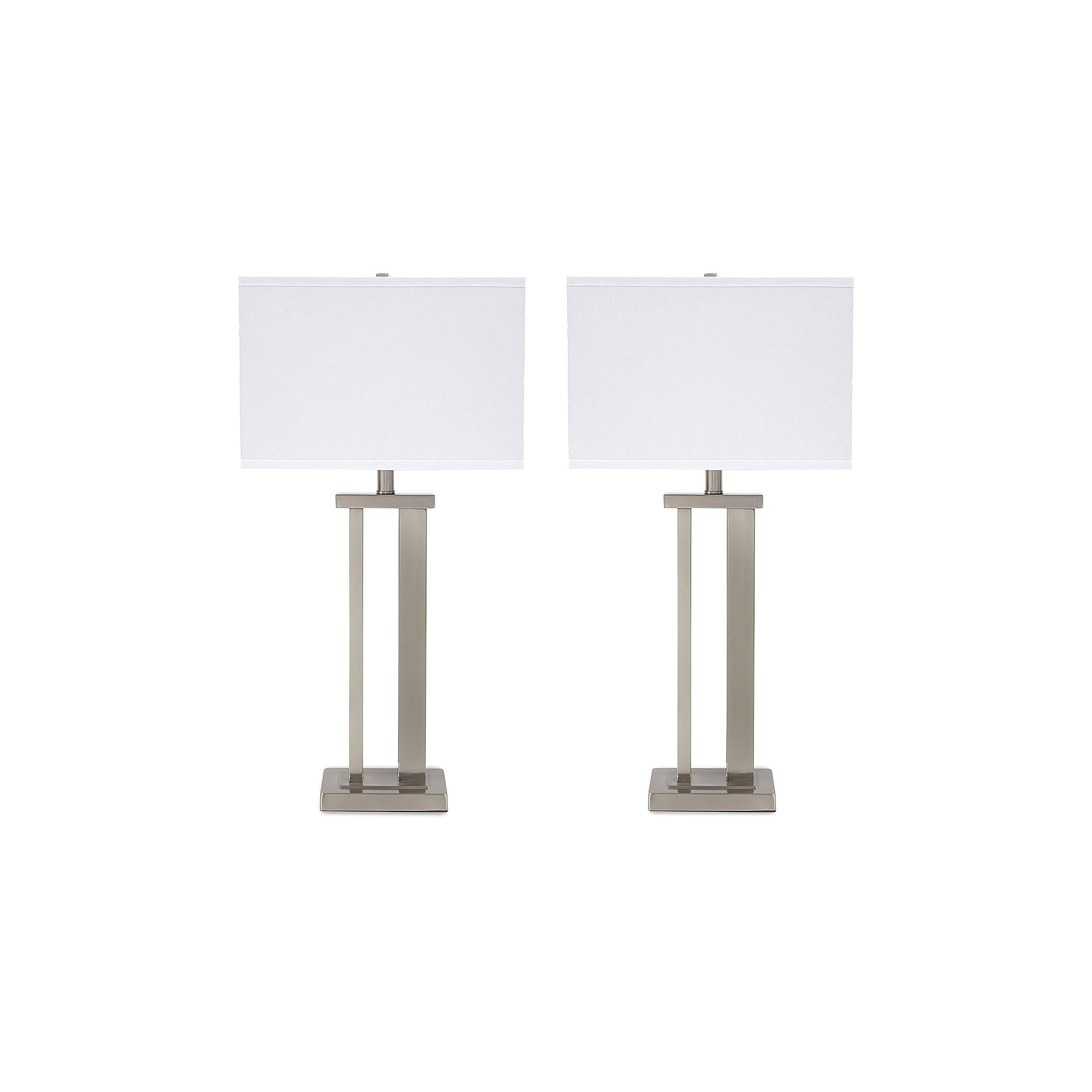 Signature Design by Ashley Aniela Minimalist Table Lamp, 2 Count Lamps, 29.5", Silver Finish
