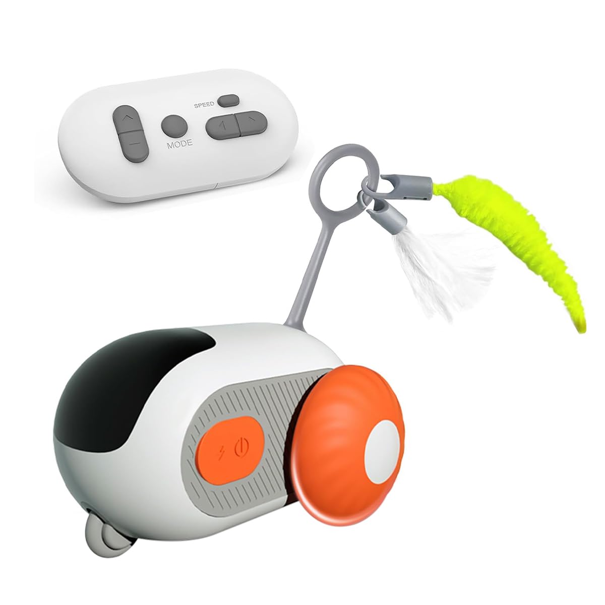 Ieron Turbo Tail for Cats Interactive with Remote Control Cat Interactive Plaything for Indoor Cats Gravity-Sensing Movement Intelligent Cat Ball Orange