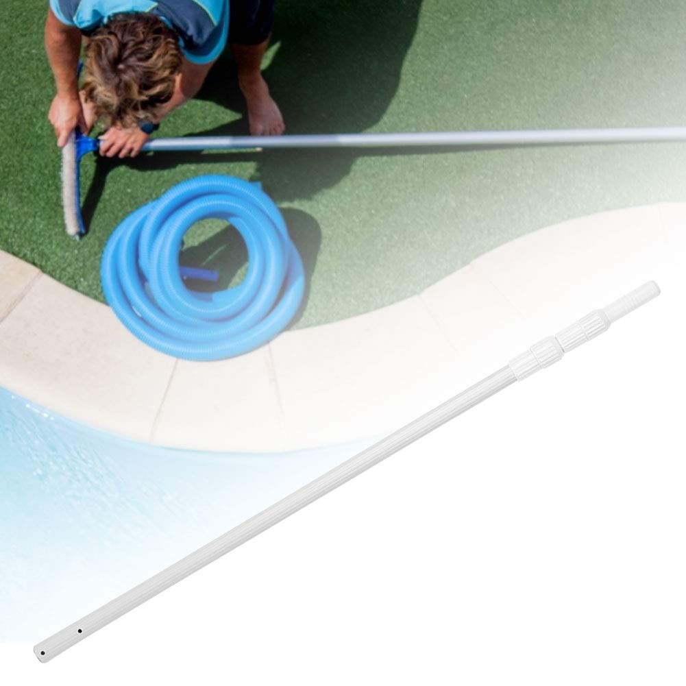 ANGGREK Asta Telescopica per Skimmer Piscina, Manico Allungabile in Lega di Alluminio per Pulizia Piscine, 121,5-300 Cm, for Piscina | Connettore Rete Foglie, Lega di Alluminio, Estensibile 47,8-118 Pollici