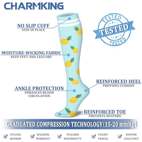 Image of Compression Socks (7 Pairs), 15-20 mmhg is BEST Graduated Athletic & Medical for Men & Women, Running, Flight, Travel, Nurses, Pregnant - Boost Performance, Blood Circulation