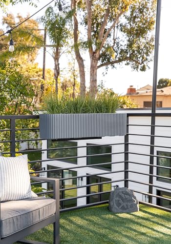 Image of Veradek Demi Series Railing Planter - Round Window Box with Bracket