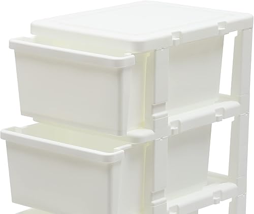 Miniatura 7 de LOYALHEARTDY Organizador de cajones, caja de almacenamiento para el hogar con 4 cajones, caja de almacenamiento de cosméticos con 4 cajones