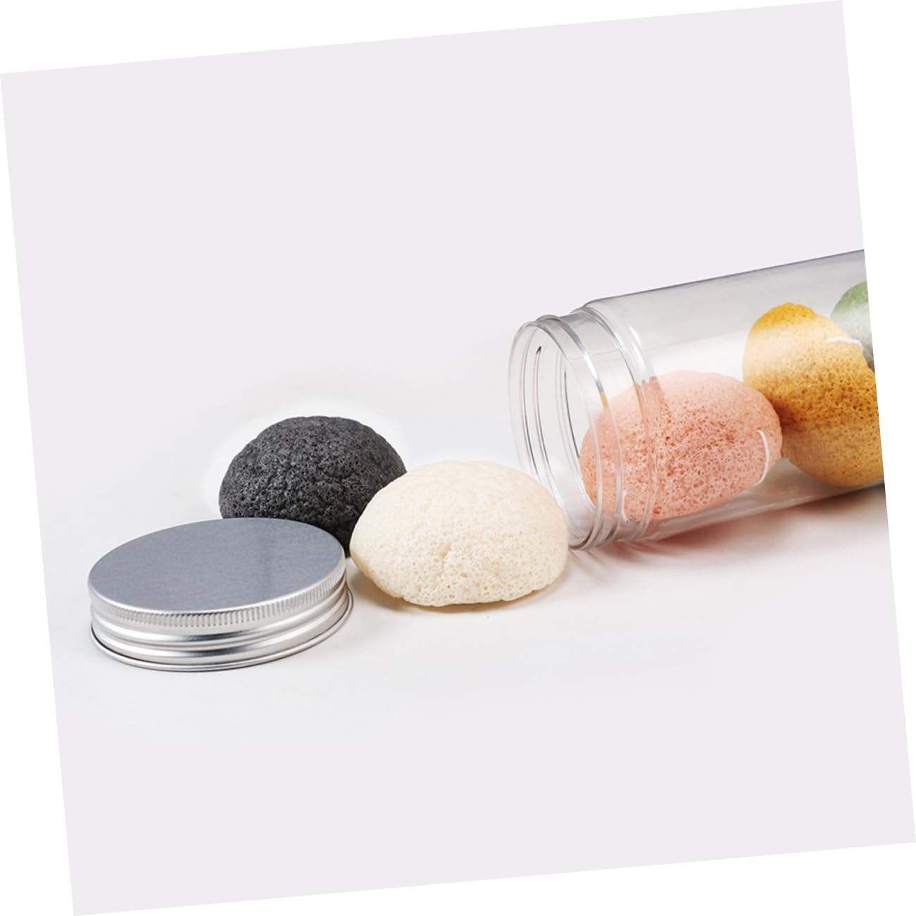 Angoily 24pezzi Spugne Esfolianti Naturali Per Viso Puff Gel Di Per Pulizia Delicata e Della Per Pelli Sensibili Per Rimuovere Make-up e Impurità