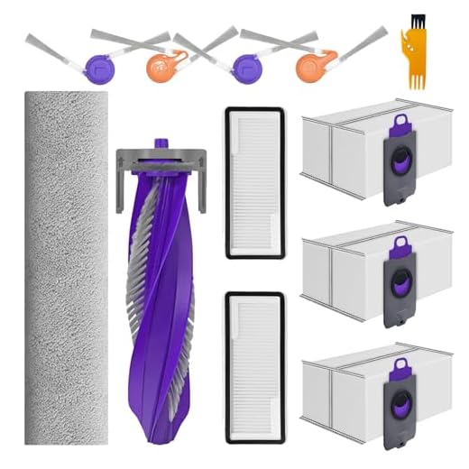 12-teiliges Zubehör-Set für Narwal Flow Saugroboter, Ersatzteile mit 1 Hauptbürste, 1 Schienen-Mopptuch, 2 HEPA-Filter, 3 Staubbeutel, 4 Seitenbürsten, 1 Reinigungsbürste