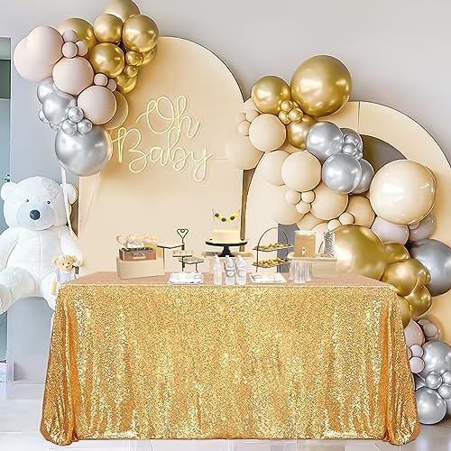 SoarDream Gold Sequin Table Cloth 90x156 Inch Rectangle Glitter Tablecloth Party Table Cover for Party Banquet Birthday Wedding Decoration by SoarDream - Image 5