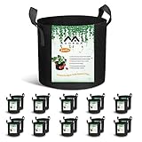 ADORMA 20-Pack 3 Gallon Grow Bags, Heavy Duty Aeration Fabric Pots with Handles,300G Thickened Nonwo