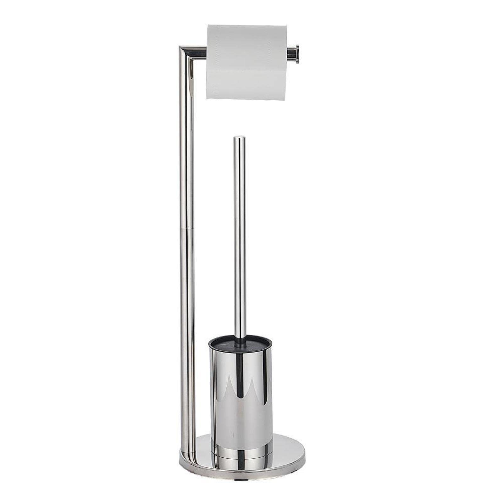 Escobillero de baño de acero inoxidable con soporte para papel higiénico de acero inoxidable, escobilla de baño de acero inoxidable, oro rosa