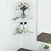 Sezanrpt 9.5x9.5 Inch Acrylic Corner Floating Shelf Set of 2, Clear Corner Wall Shelf for Home Décor, Speakers, Security Cameras, Toileries, Plants, Figures, Cosmetics, Books