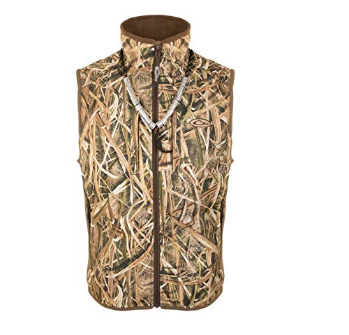 Image of Drake Waterfowl Camp Fleece Durable Moisture-Wicking Lightweight Breathable Full-Zip Casual Outdoor Hiking Vest with Pockets