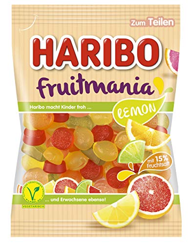 Haribo fruitmania Lemon, osos, Gominolas de Fruta, Bolsa, 175 g