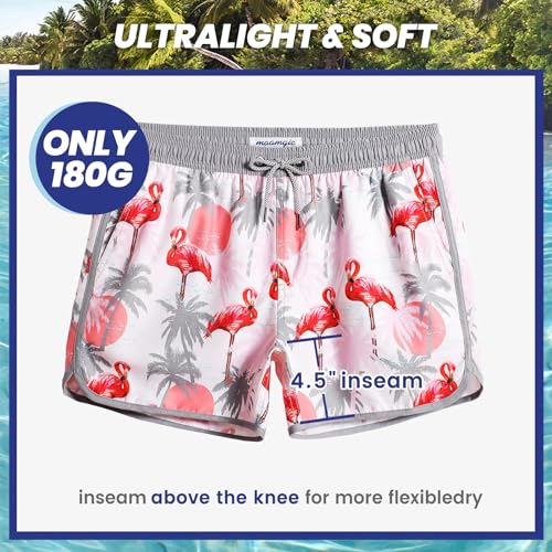 Image of maamgic Mens Boys Short 80s 90s Vintage Swim Trunks with Mesh Lining Quick Dry Swim Suits Board Shorts