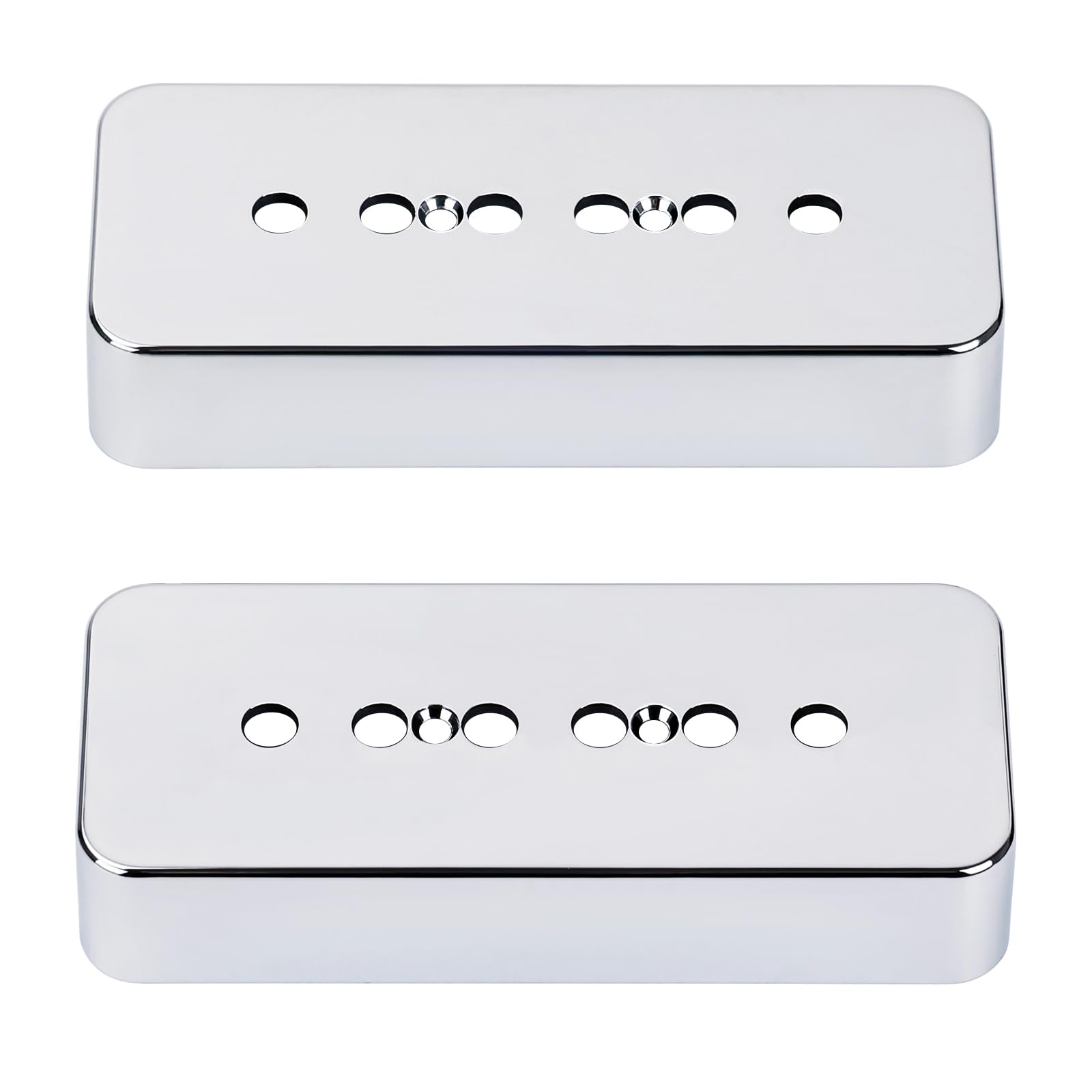 Banworks Plastic P90 Pickup Covers Electric Guitar P-90 Soapbar Pickup Covers 50mm (1-31/32") Neck Pickup Covers For Les Paul LP Electric Guitar Pack of 2 JT/SYQG-07 Chrome