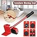 Furniture Lift Mover Tool Set, Furniture Moving Tools - Lifting and Moving System, Heavy Duty Furniture Movers Kit with Lifting Lever & 4 Wheels for Sofa, Cabinet, Refrigerator