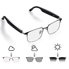 Smart Glasses for Men Women with Photochromic Lenses Bluetooth 5 3 Polarized Blue Light Blocking Open-Ear Speakers