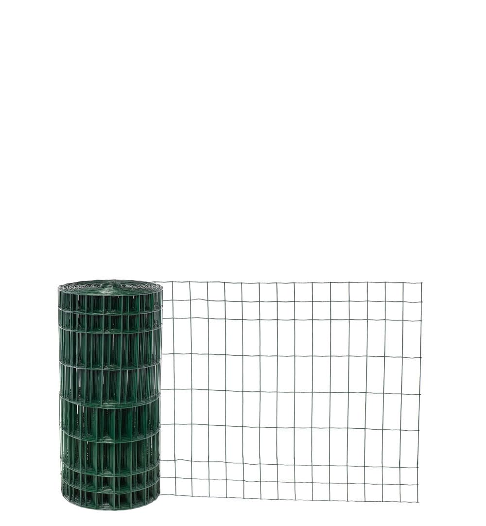 Garmix Gartenzaun Maschendraht Gitterzaun Wildzaun Schweißgitter Grün 25m 5x10cm 2,10mm (60 cm)
