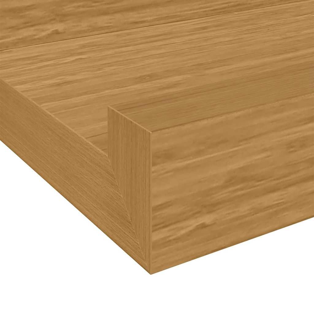 Regał ścienny, 2 szt., beżowy, z materiału drewnopochodnego, 100 x 9 x 3 cm, z modułową funkcjonalnością, nie zajmuje dużo miejsca, do salonu, sypialni, biura, uniwersalna półka ścienna do