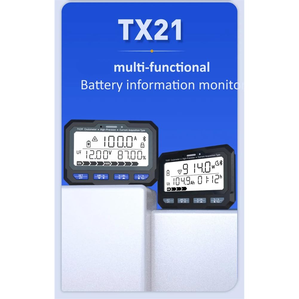 Medidor de Culombio TX21 para Android, Medidor de Potencia con Bluetooth, Comprobador de de Batería, Monitor de Potencia del Coulómetro C