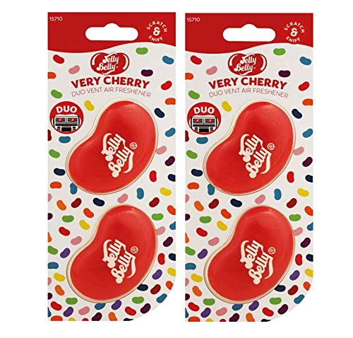 Pack Of 2 Jelly Belly Very Cherry Mini Vent 3D Gel Duo Pack Air Freshener Car